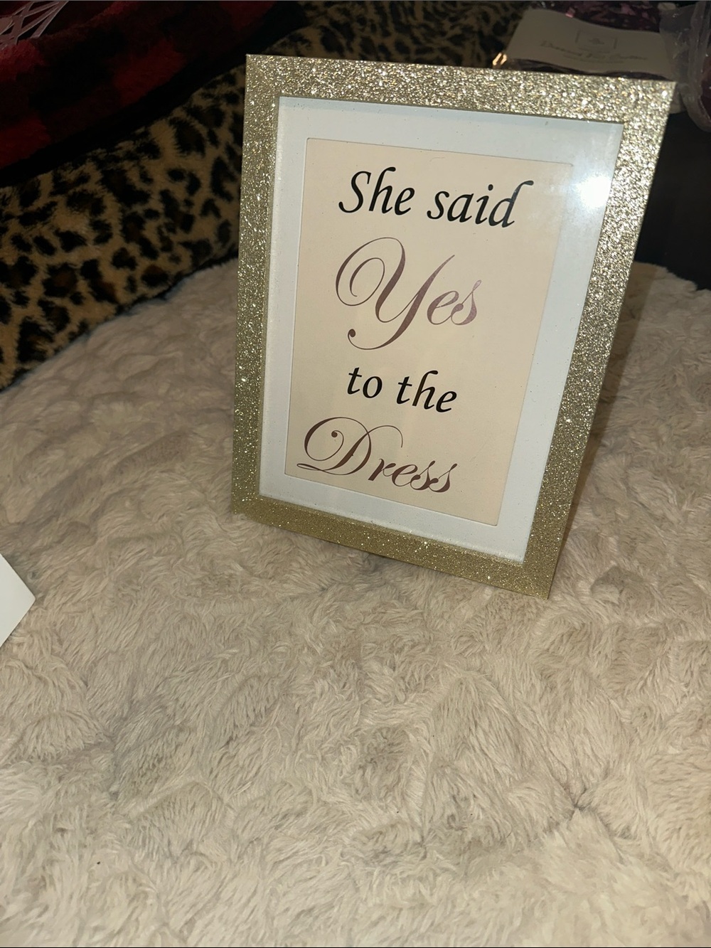 Glitter Gold Photo Frame - She Said Yes to the Dress